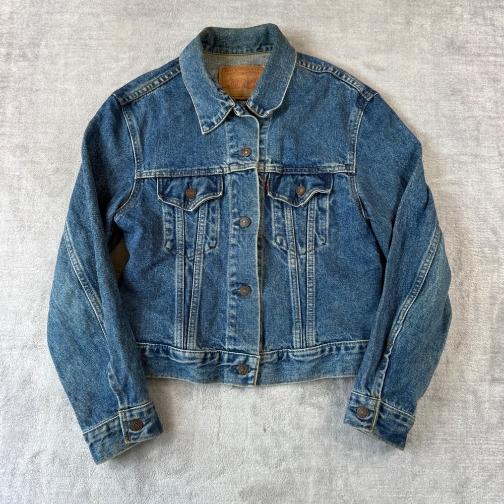 Levis Jacket Womens Small Blue Denim Vintage Type 3 Trucker Dark Wash 70529 4891